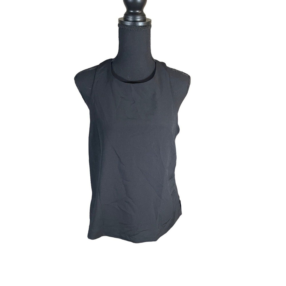 Banana‎ Republic Tank Top Women Size XS Black 100% Polyester Pullover Racerback